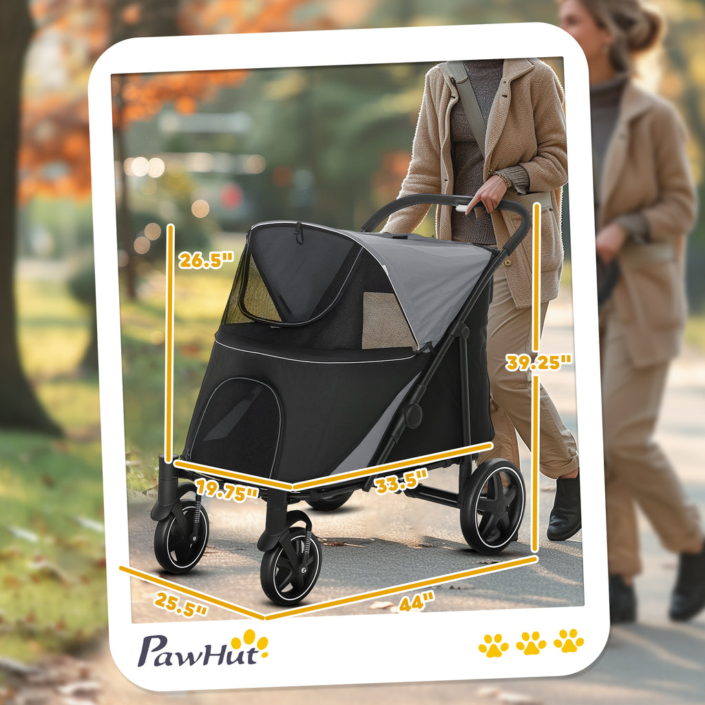 Dog Stroller for Pets Up to 66 lbs with One-Click Fold – view 9
