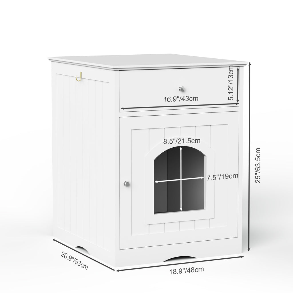 Wooden Pet House Litter Box Fence With Drawers – view 7