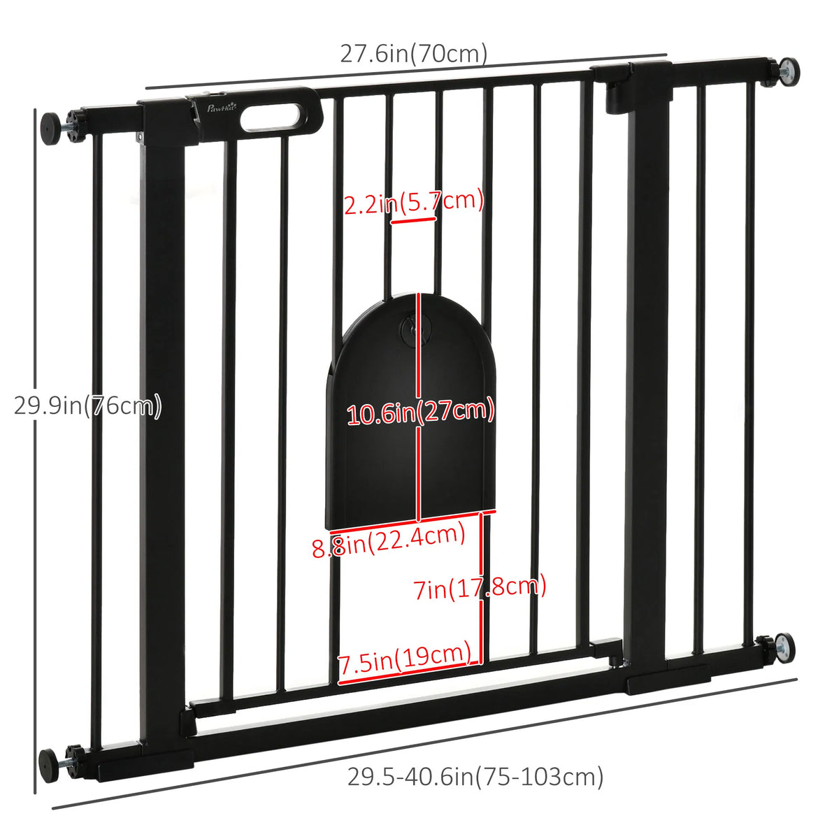 Extra Wide Pet Gate Barrier with Small Door for Dogs – view 7