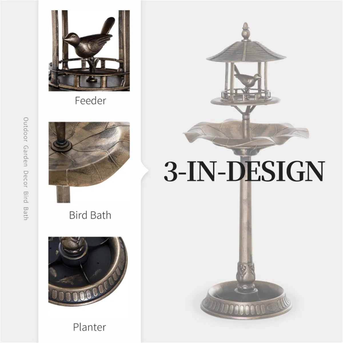 Bird Bath and Feeder Bowl for Garden – view 7
