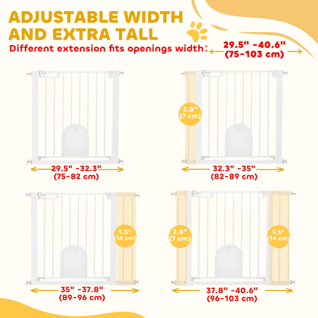Extra Wide Pet Gate Barrier with Small Door for Dogs – view 7