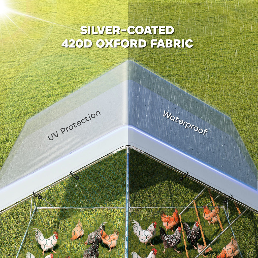 Metal Chicken Run with Waterproof Cover for Poultry – view 9