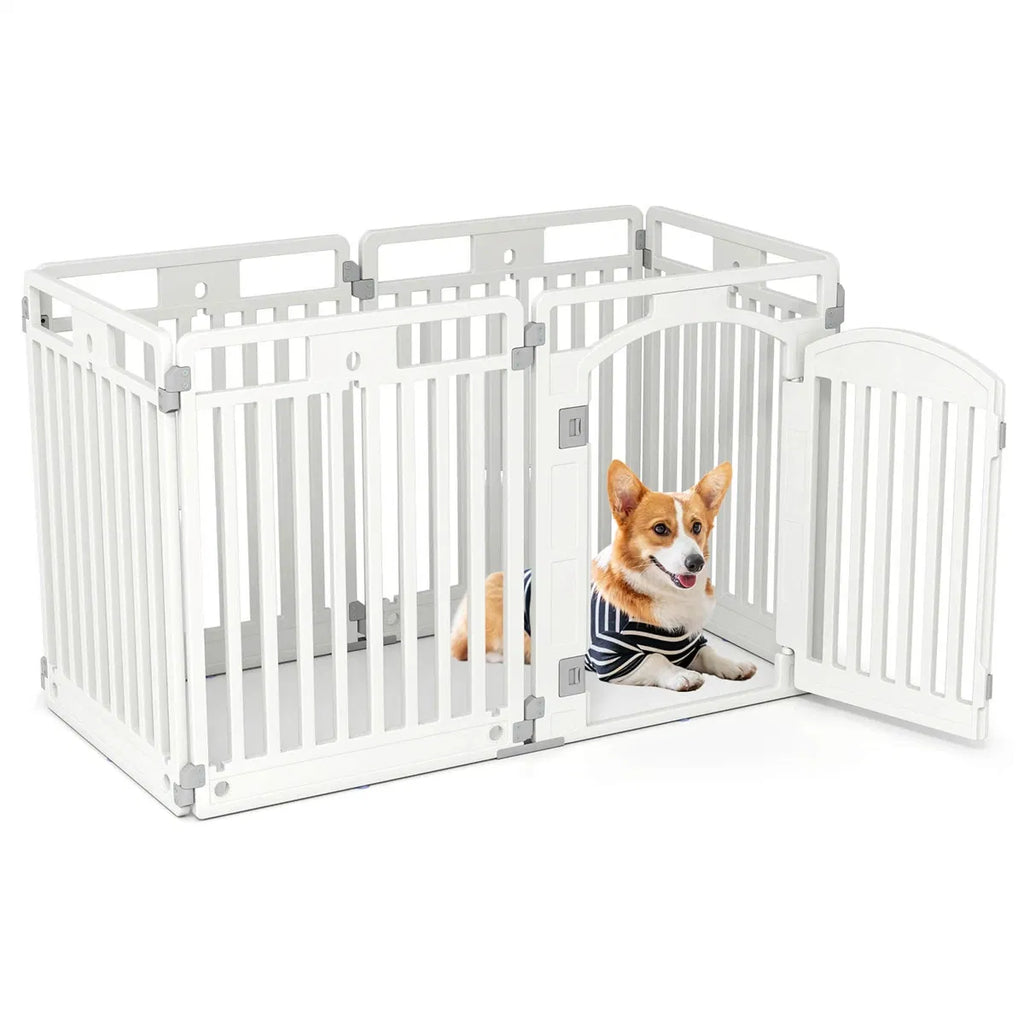 6-Panel Dog Playpen with Convertible Design and Lockable Door – view 7