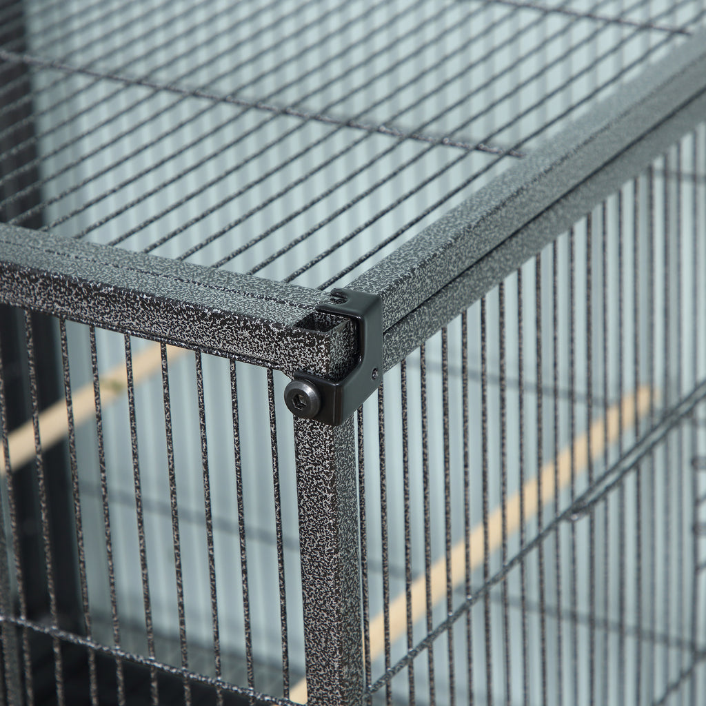 Divided Bird Cage with Rolling Stand and Removable Tray – view 8