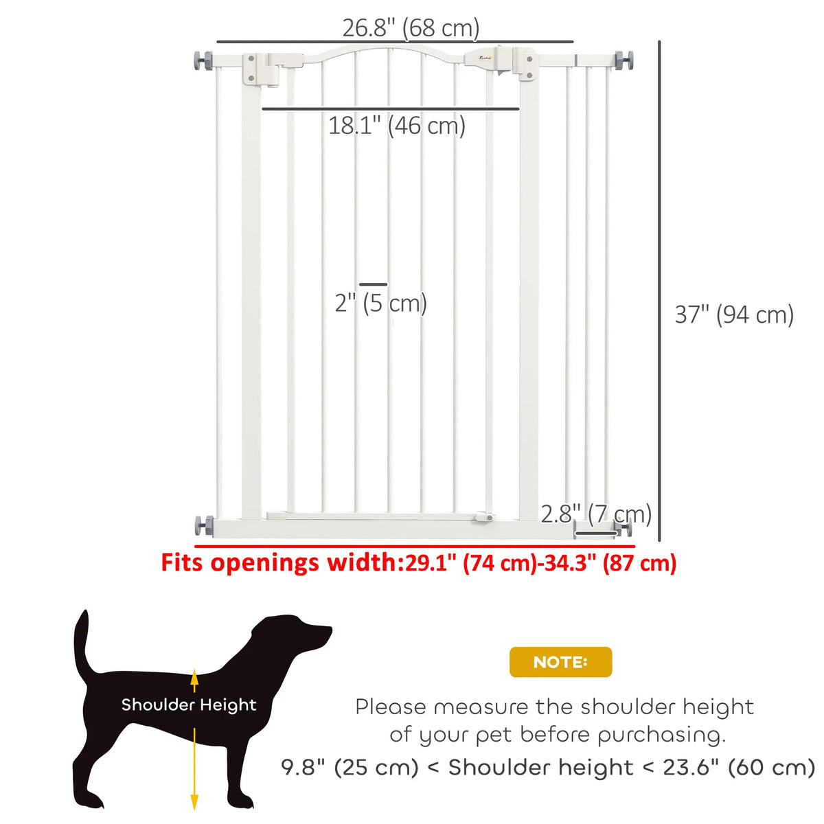 Extra Tall Dog Gate with Auto Close and Double Locking – view 7