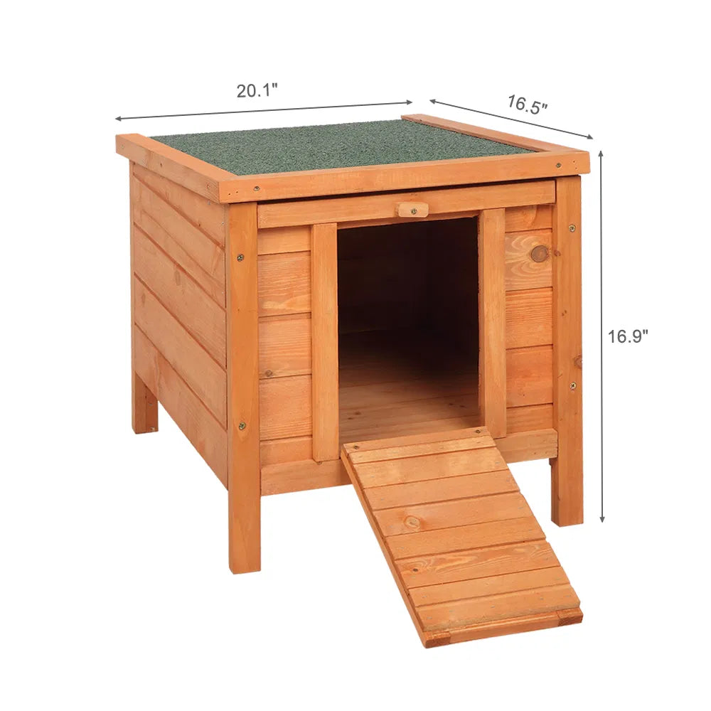 Cedar Wood Hutch with Waterproof Asphalt Roof for Small Pets – view 2