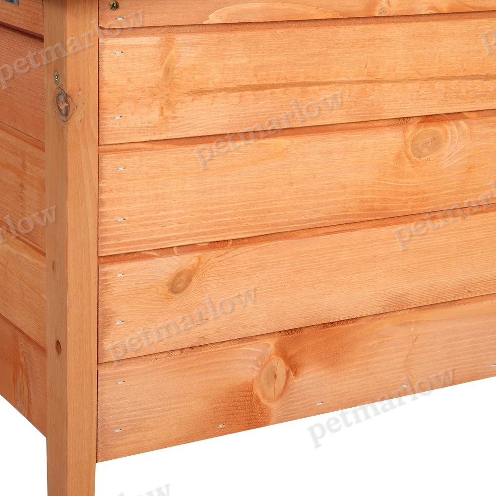 Cedar Wood Hutch with Waterproof Asphalt Roof for Small Pets – view 4
