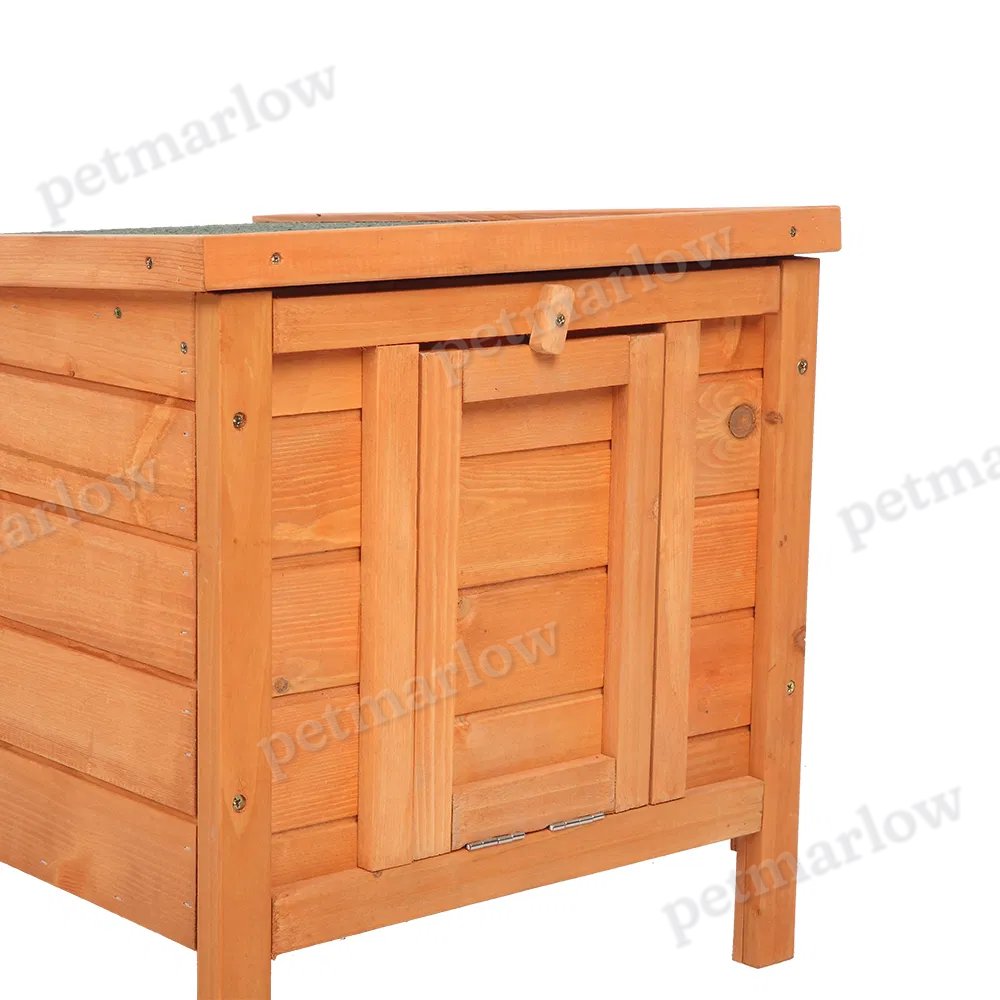 Cedar Wood Hutch with Waterproof Asphalt Roof for Small Pets – view 6