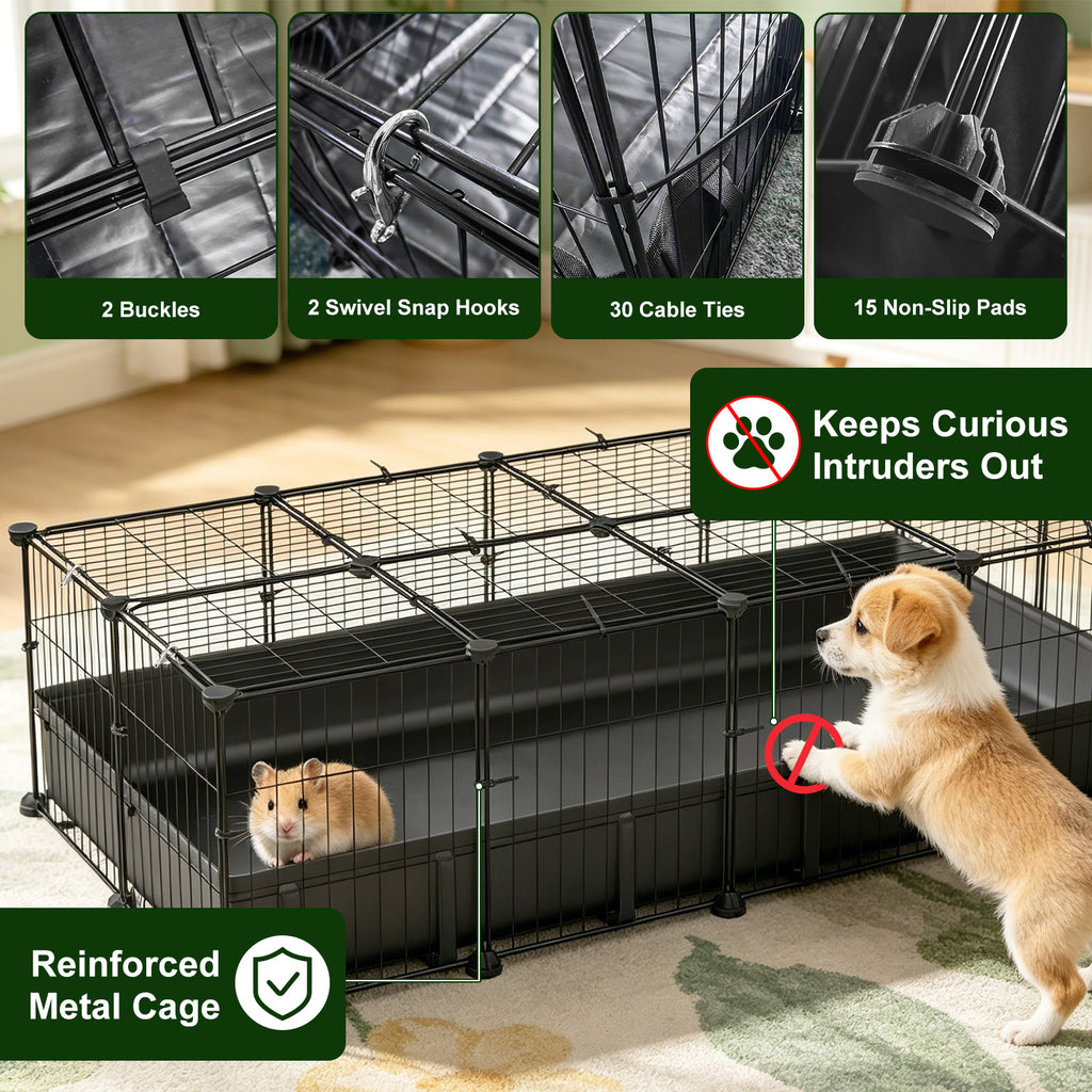 Guinea Pig Cage Playpen with Waterproof Floor Mat – view 10