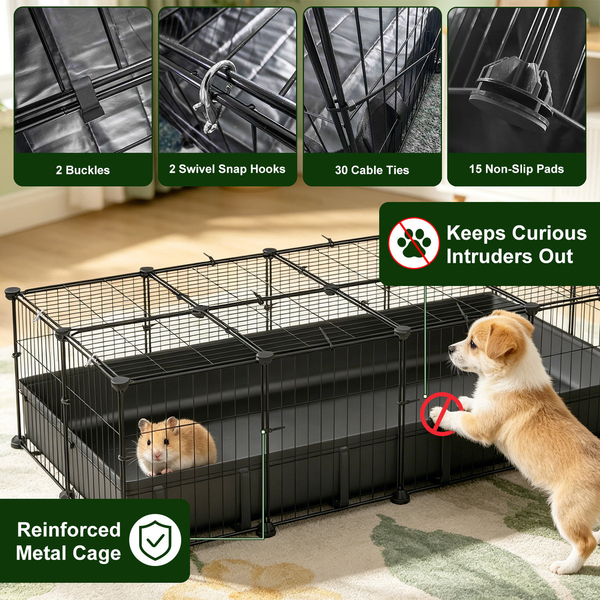 Guinea Pig Cage Playpen with Waterproof Floor Mat – view 10