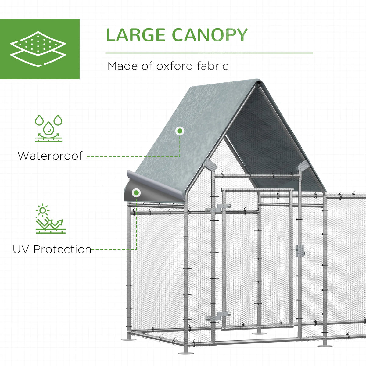 Large Galvanized Chicken Coop for Poultry and Small Animals – view 7