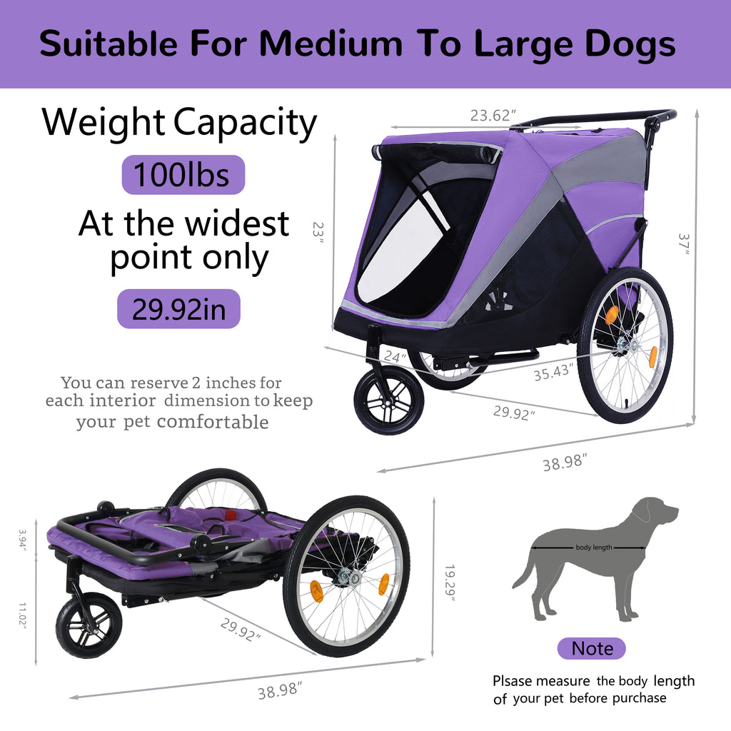 2-in-1 Bike Trailer & Push Cart for Pets – view 8