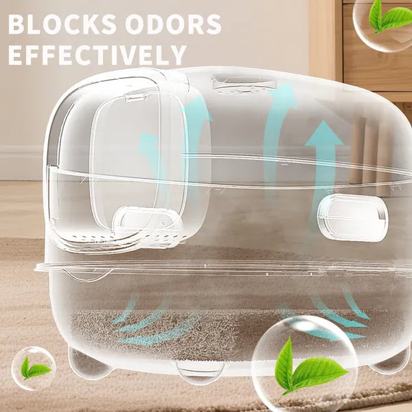 Enclosed Cat Litter Box with Odor Control – view 7