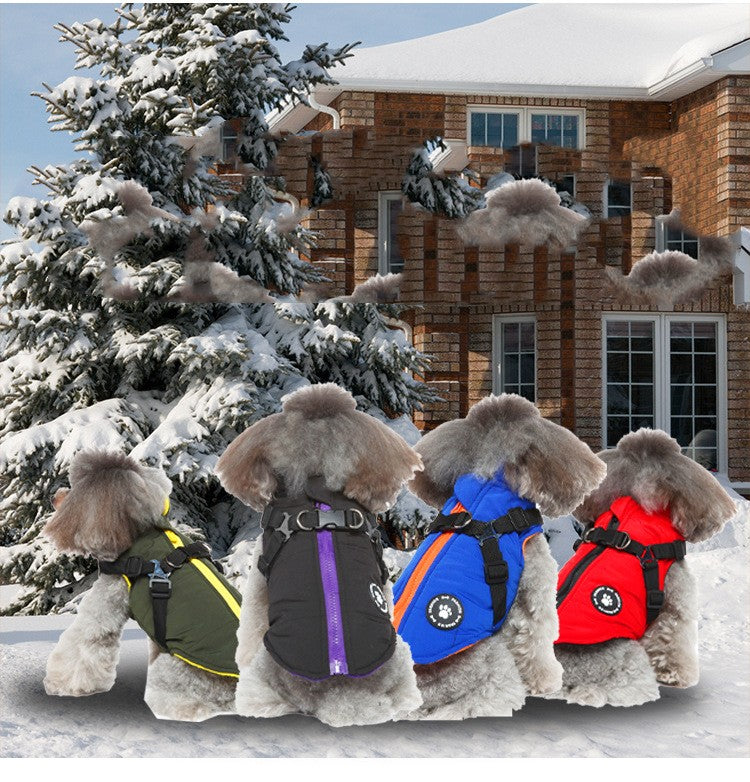 Chest Strap Jacket Cotton-Padded Coat for Pets