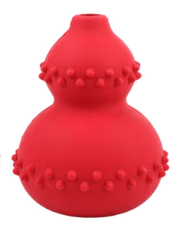 Chew Resistant Dog Toy for Teeth Cleaning and Treats – Red