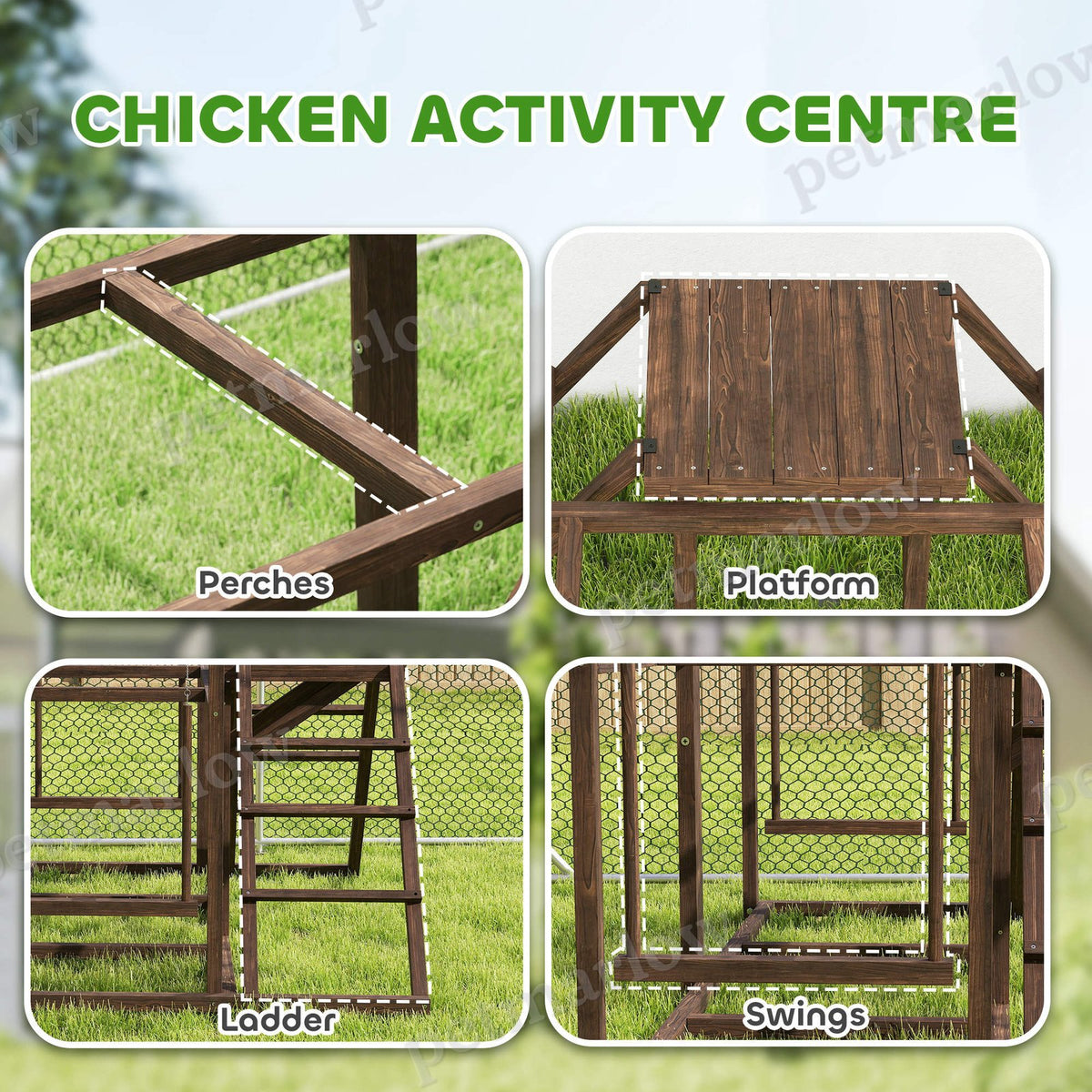 Chicken Activity Play Set with Swings and Perches – view 3