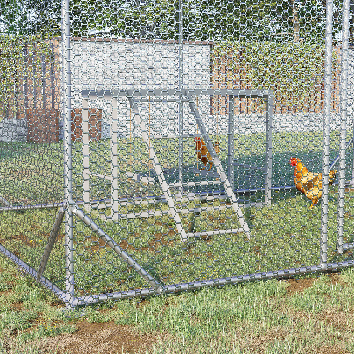 Chicken Activity Play Set with Swings and Ladder for 3–4 Birds