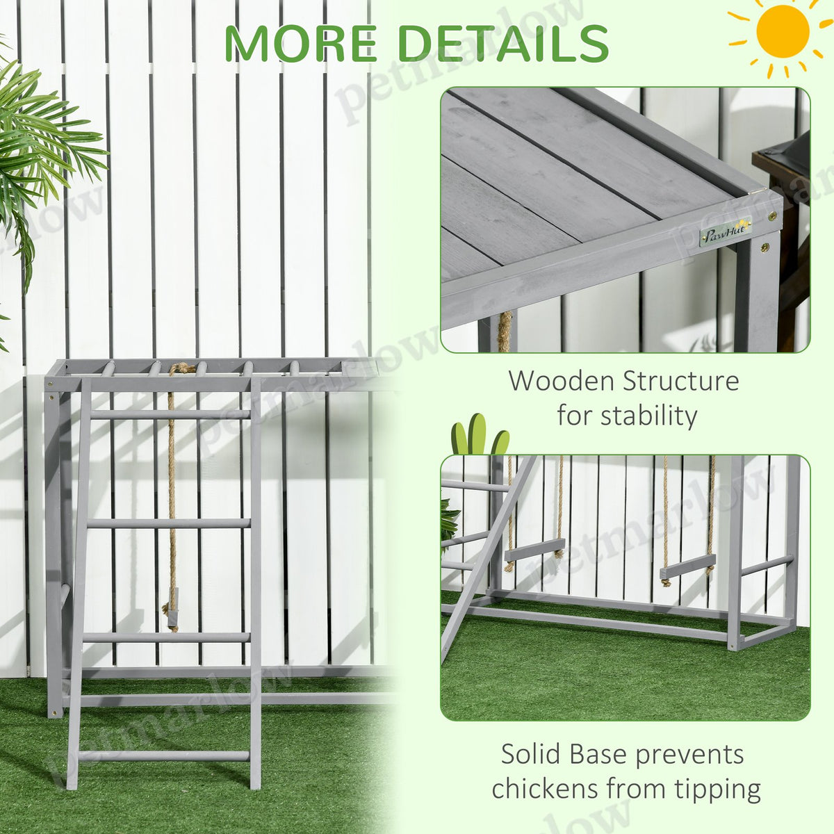 Chicken Activity Play Set with Swings and Ladder for 3–4 Birds – view 5