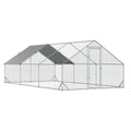 Chicken Coop Cage for Outdoor Poultry with Lockable Door – Silver / 1980x380x175 mm