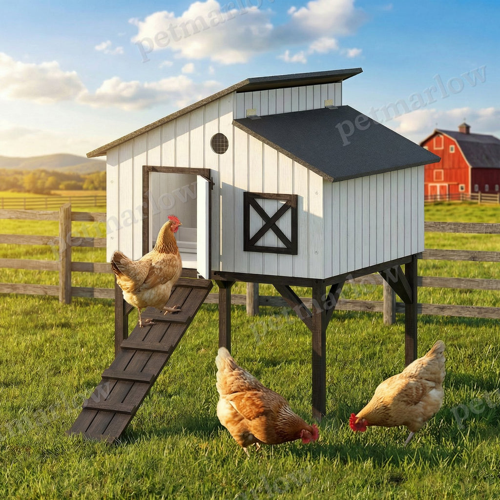 Chicken Coop with Nesting Box and Ramp for Small Animals – view 6