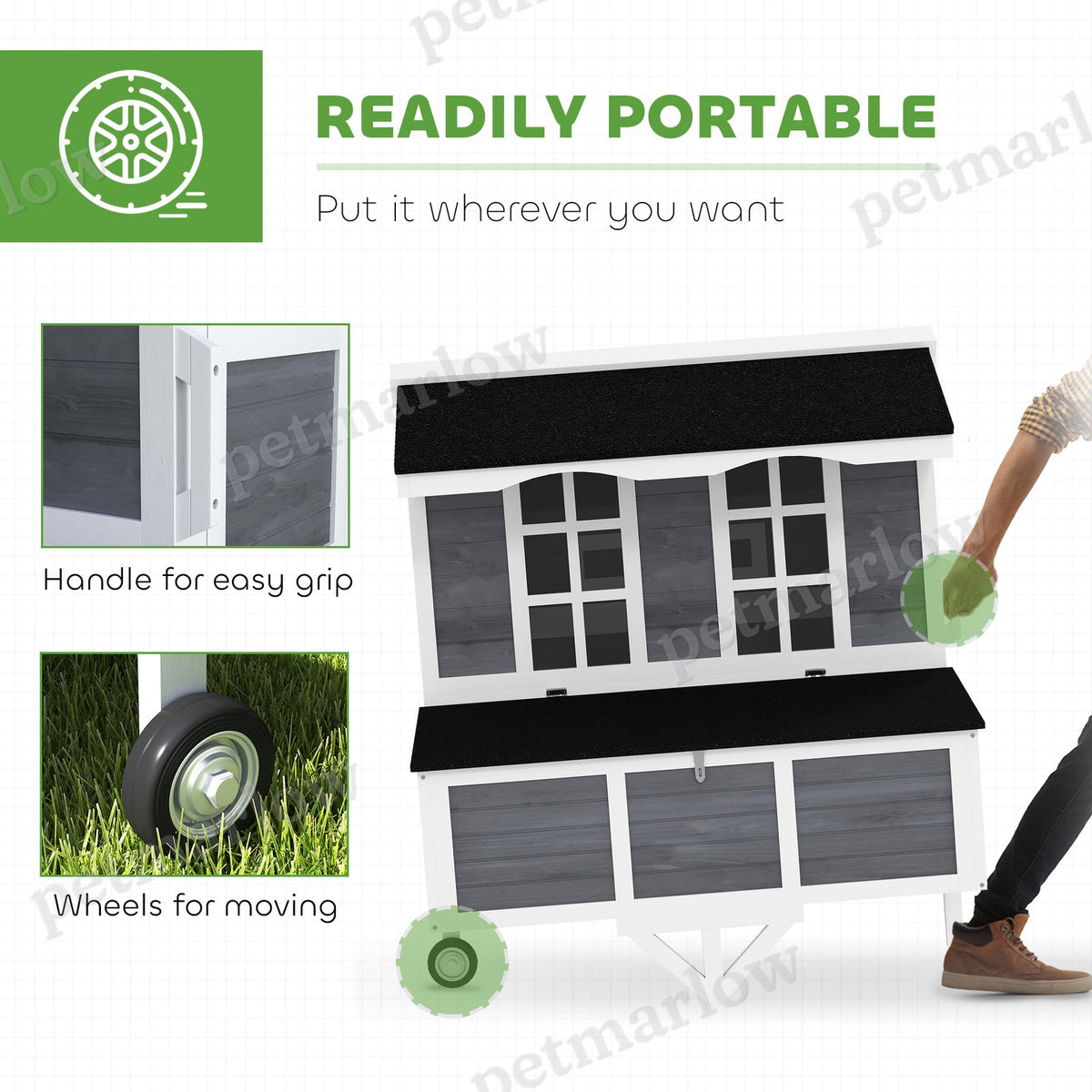 Chicken Coop with Wheels for Easy Mobility and Nesting Box – view 5