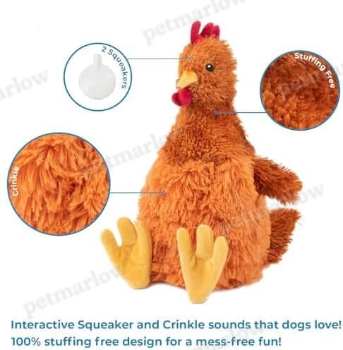 Chicken Crinkle Plush Dog Toys for Interactive Play – view 3