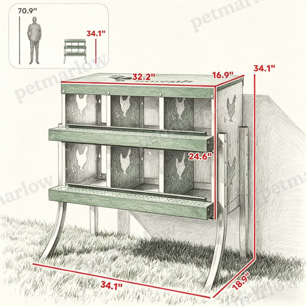 Chicken Nest Box for Poultry with Ventilated Design – view 5