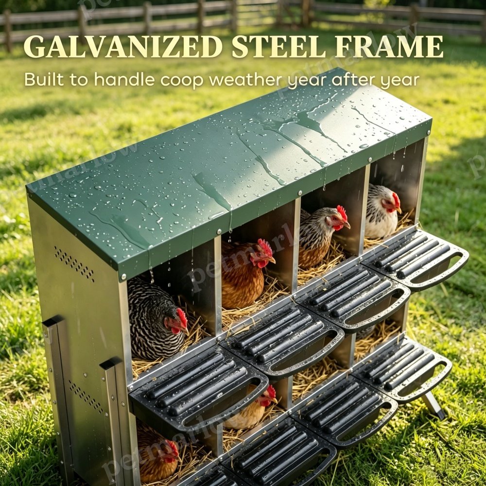 Chicken Nest Box with 8 Ventilated Nesting Boxes – view 2