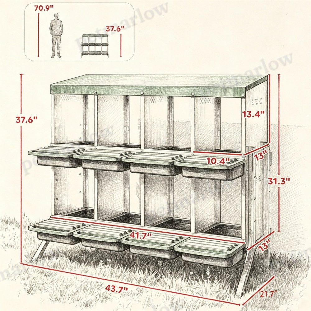 Chicken Nest Box with 8 Ventilated Nesting Boxes – view 6