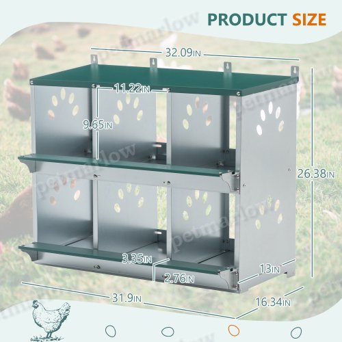 Chicken Nesting Box with 6 Rooms for Comfortable Egg Laying – view 4