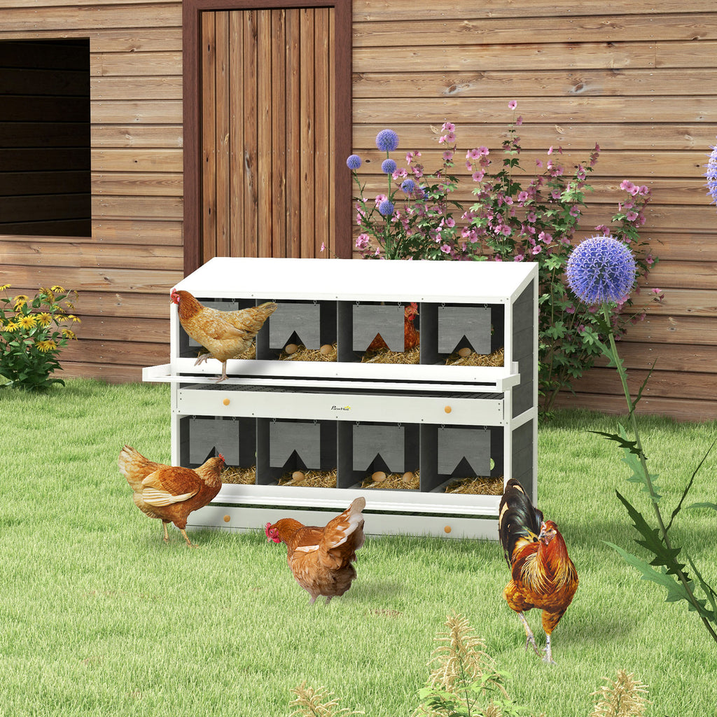 Chicken Nesting Box with Egg Collection Trays for Poultry