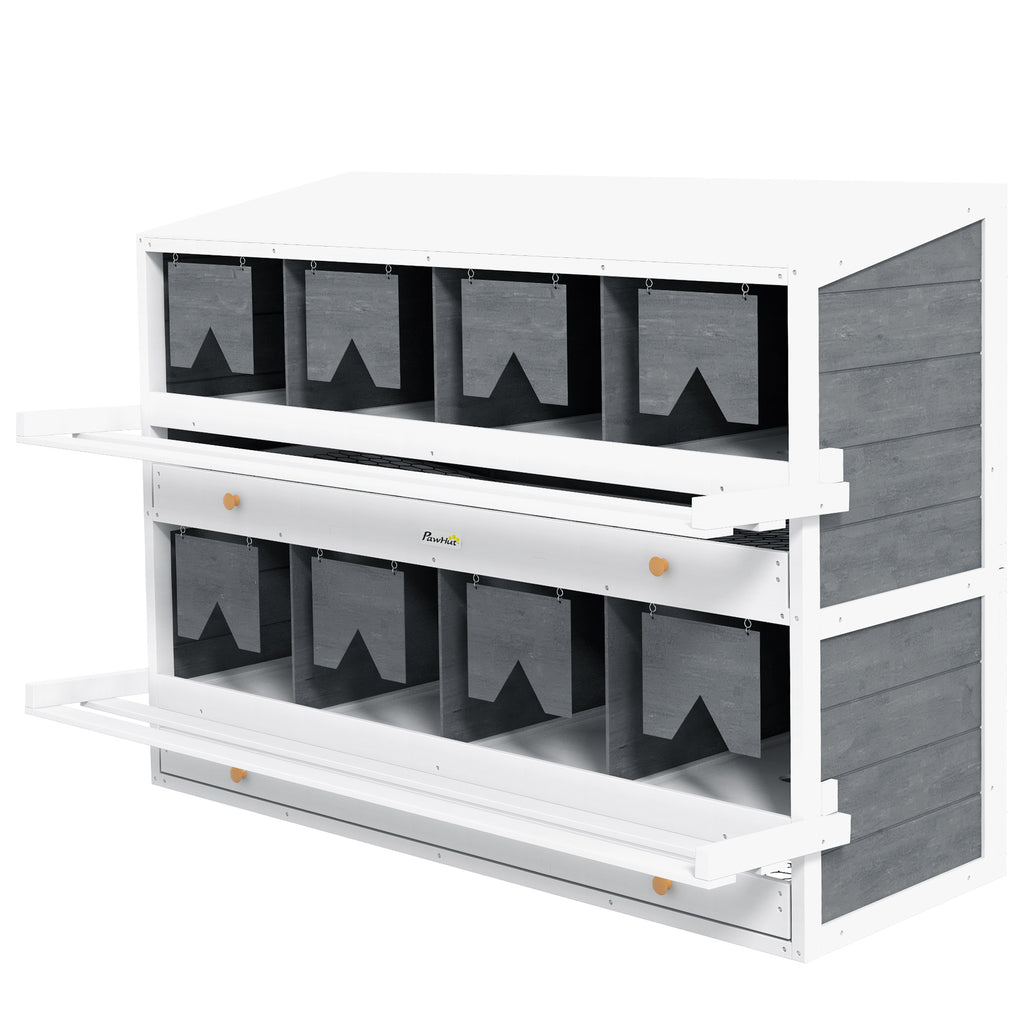 Chicken Nesting Box with Egg Collection Trays for Poultry – Gray / 1275x350x505 mm