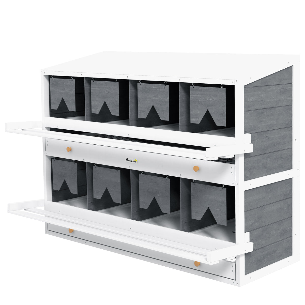 Chicken Nesting Box with Egg Collection Trays for Poultry – Gray / 1275x350x505 mm