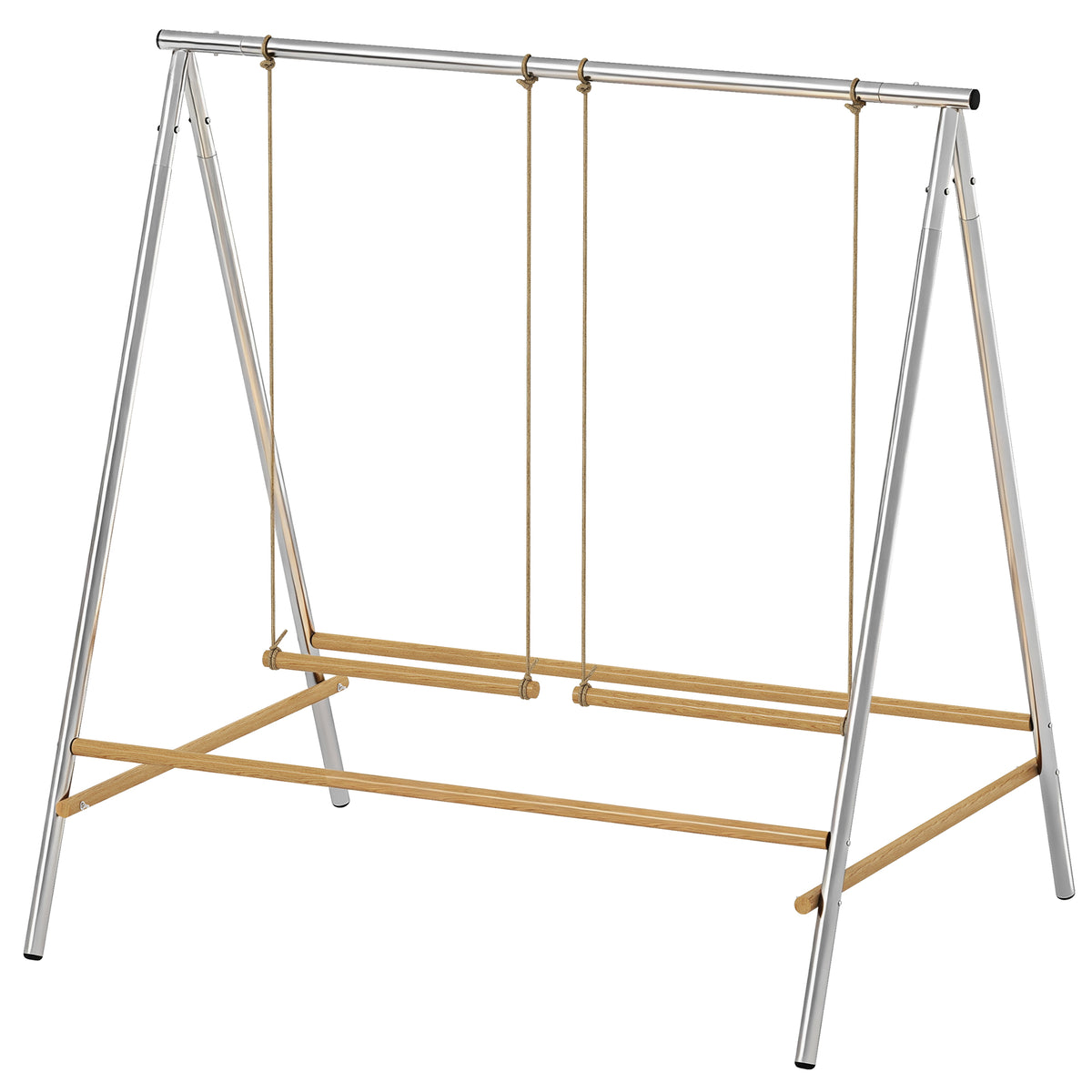 Chicken Perch with Swings for Happy Chickens – Silver / 1160x170x130 mm