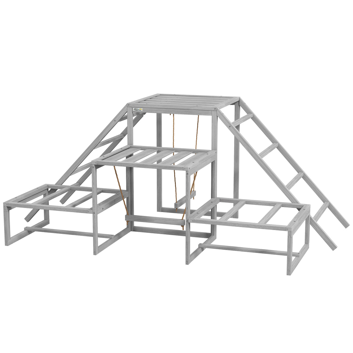 Chicken Roost Toys with Swings and Platforms for Poultry – Gray / 1080x590x210 mm