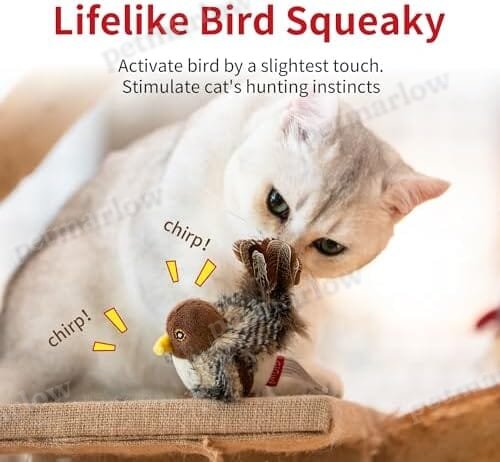 Chirping Bird Cat Toys Realistic Bird Plush Toy – view 2