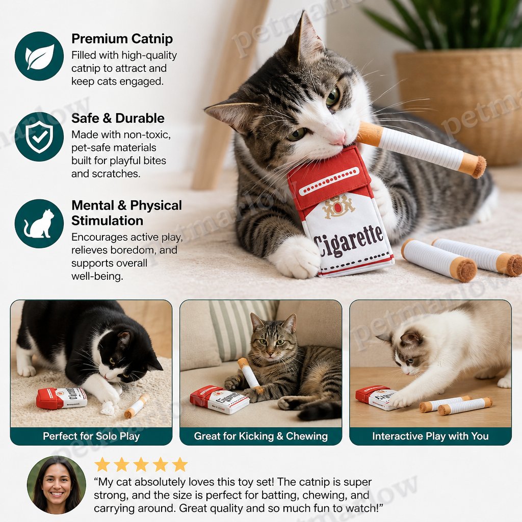 Cigarette Pack Catnip Toy Set for Interactive Cat Play – view 4