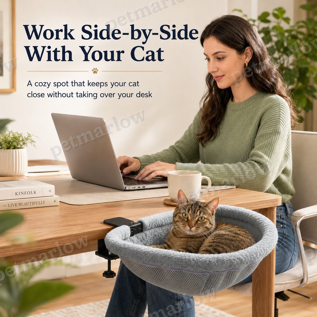 Clamp-On Desk-Mounted Cat Bed – view 3
