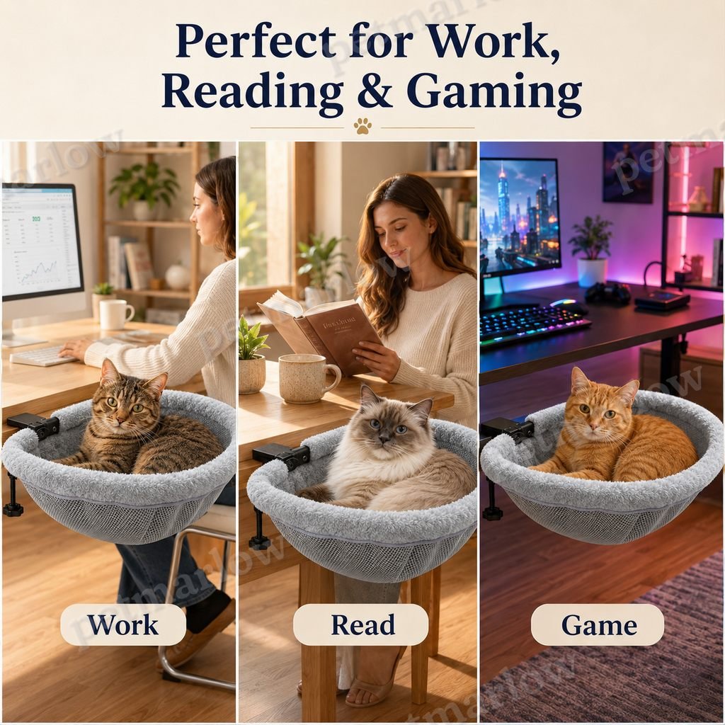 Clamp-On Desk-Mounted Cat Bed – view 4