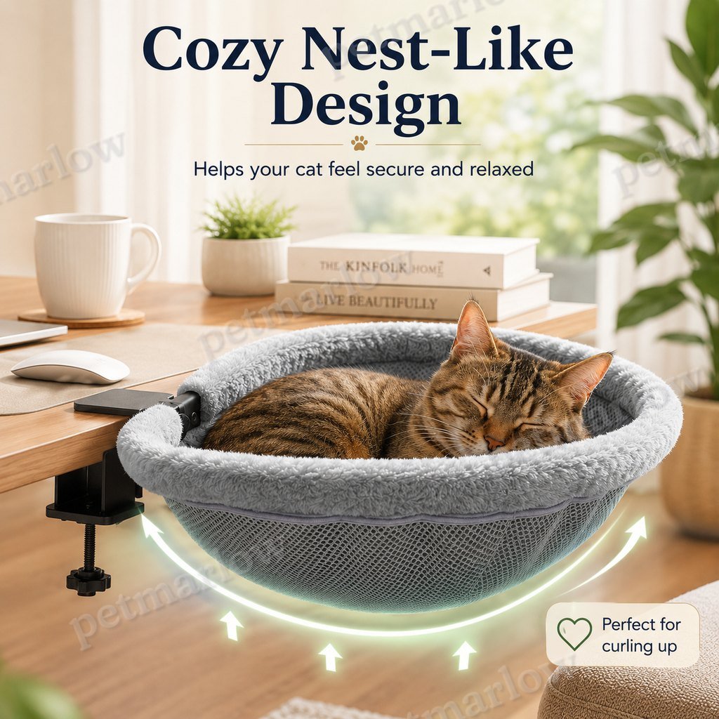 Clamp-On Desk-Mounted Cat Bed – view 5