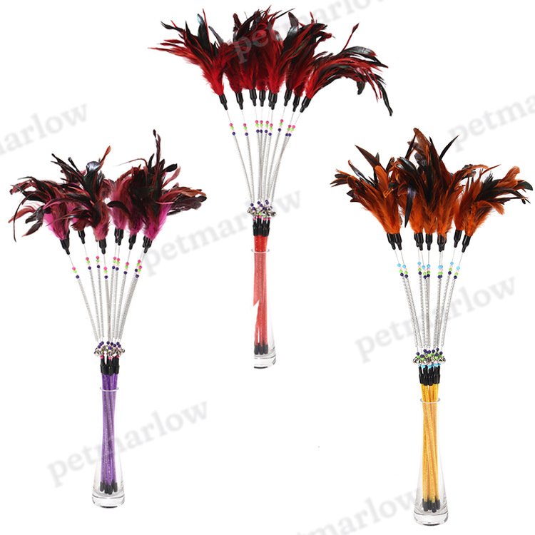 Colored Spring Cat Stick with Feathers and Beads – view 5
