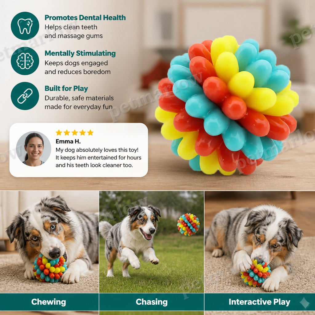 Colourful Bumpy Dog Chew Ball – view 4