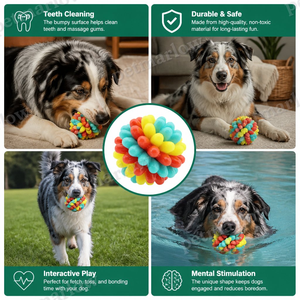 Colourful Bumpy Dog Chew Ball – view 5