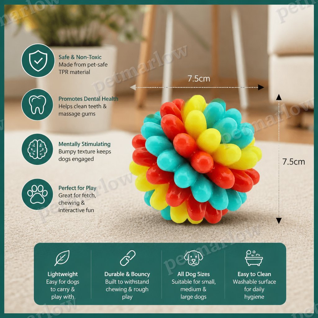 Colourful Bumpy Dog Chew Ball – view 6