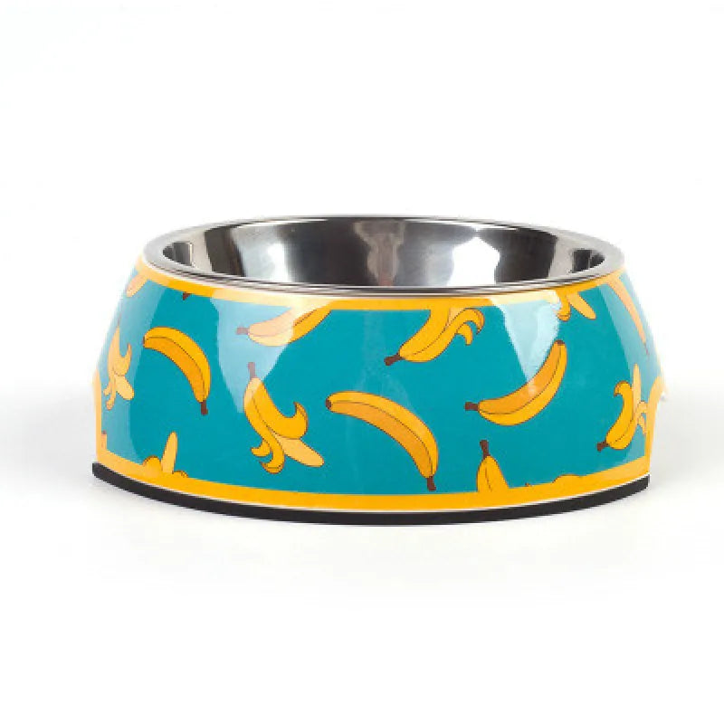 Colourful Pet Balls – Stainless Steel with Fun Patterns – Banana / S