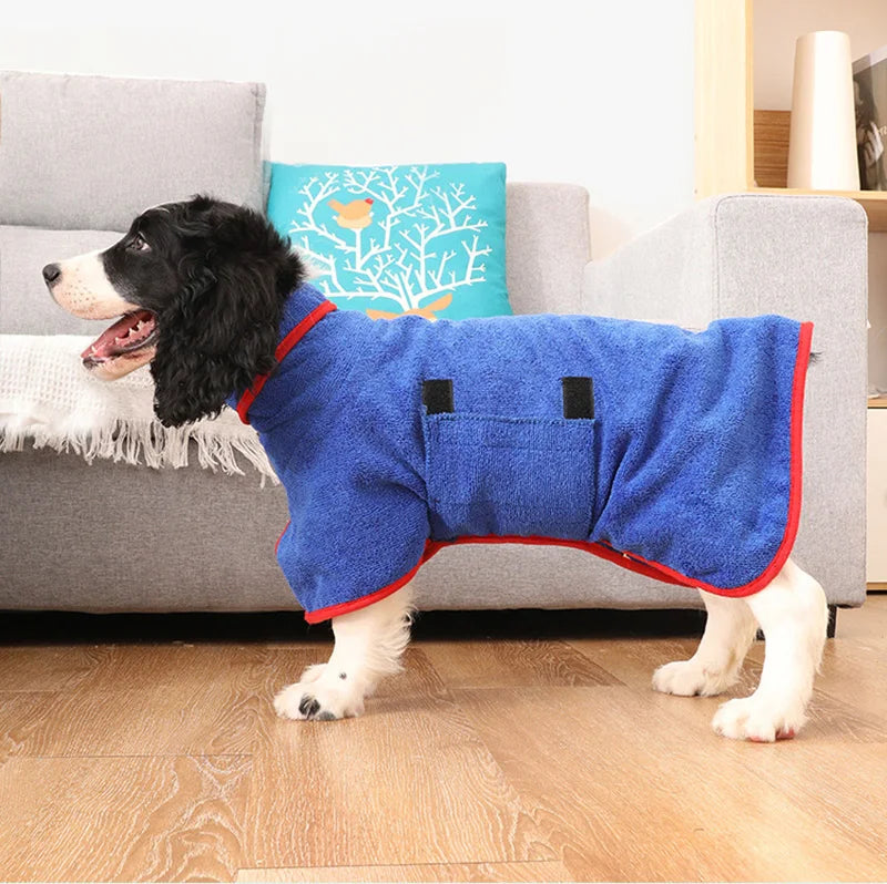Comfortable Dog Bathrobe – Blue / XS