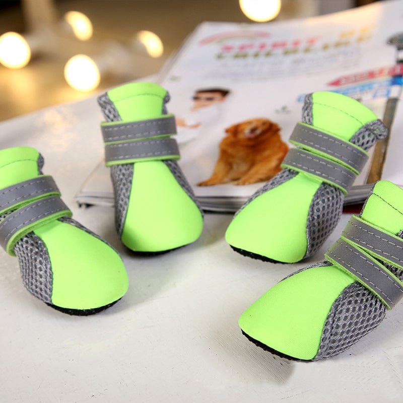 Breathable Dog Boots With Slip-Resistant Sole – Green / S