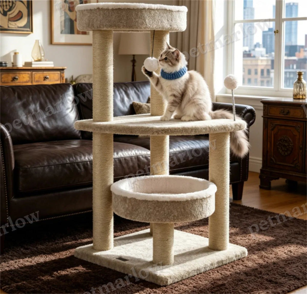 Compact 36" Cat Activity Center with Plush Rest Areas – view 3