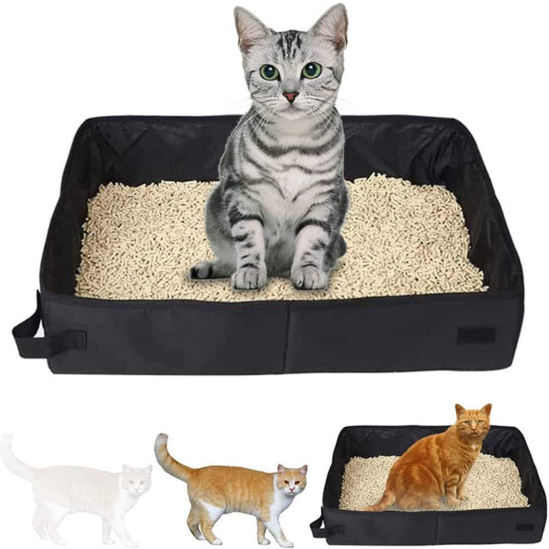 Compact Foldable Cat Litter Box Portable Travel Carrier Bag