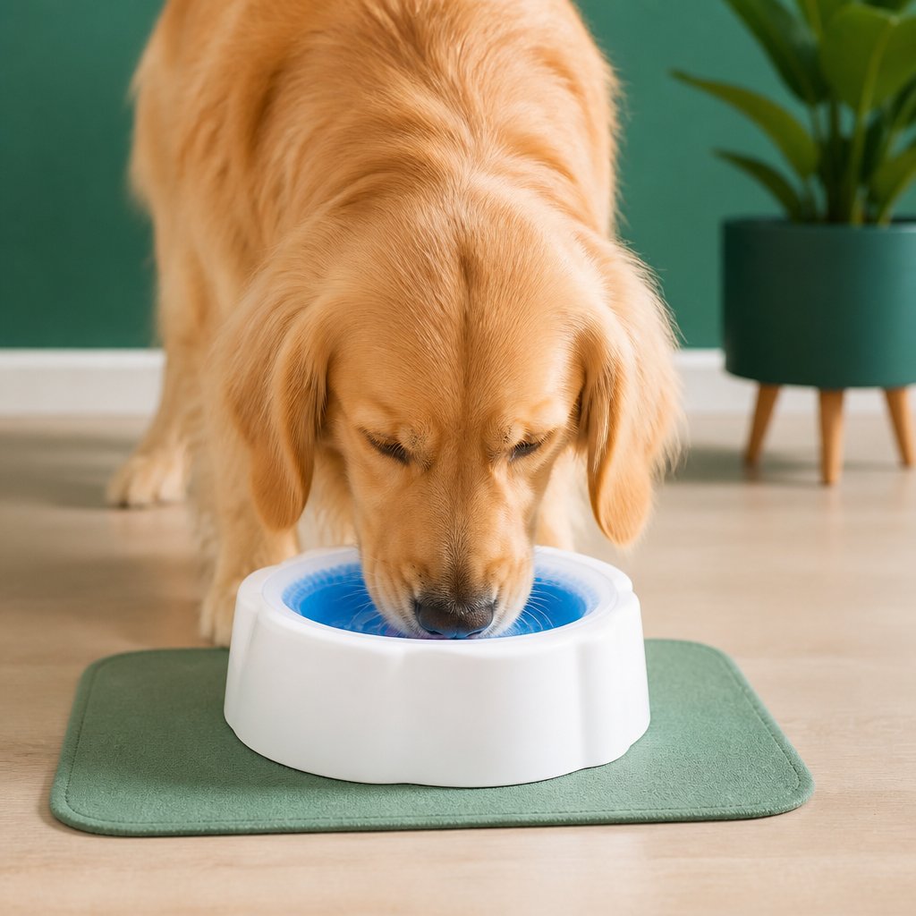 Cooling Pet Water Bowl for Dogs and Cats – Blue